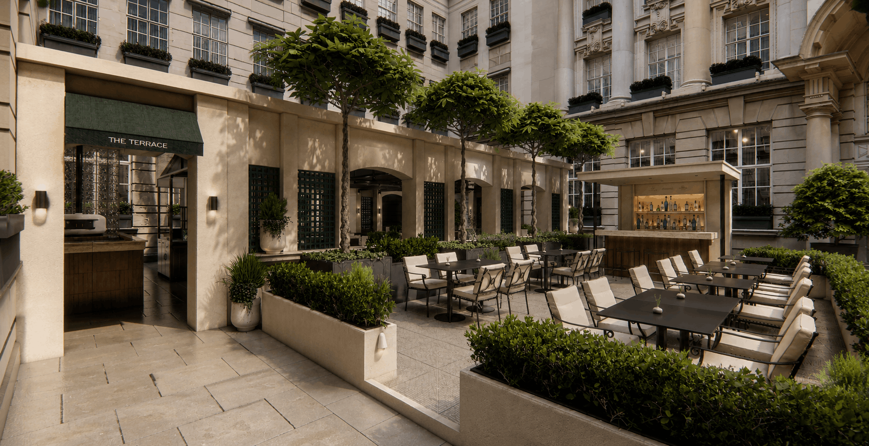 Al Fresco Dining in Rosewood London's outdoor courtyasrd