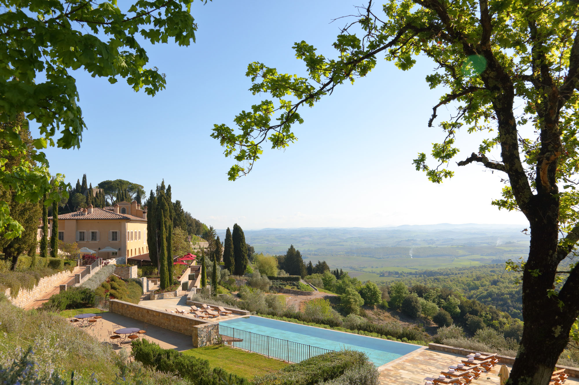 Rosewood Castiglion del Bosco — the medieval borgo and infinity pool